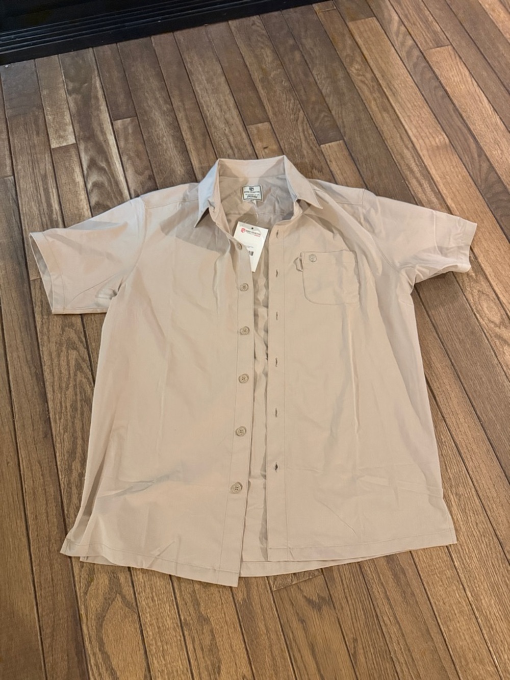 Born Primitive Men's Short-Sleeve Button-Down Shirt in Beige Tan